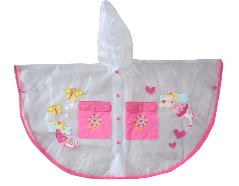 kids rain poncho with pocket