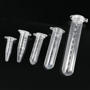 Transparent Laboratory Testing Microcentrifuge Tubes in Various Capacities: 0.5ml, 1.5ml, 2.0ml, 4ml, 10ml