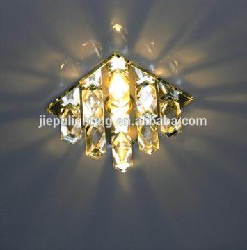 Crystal glued G4 G9 downlight with clear crystal mirror base and clear column glued