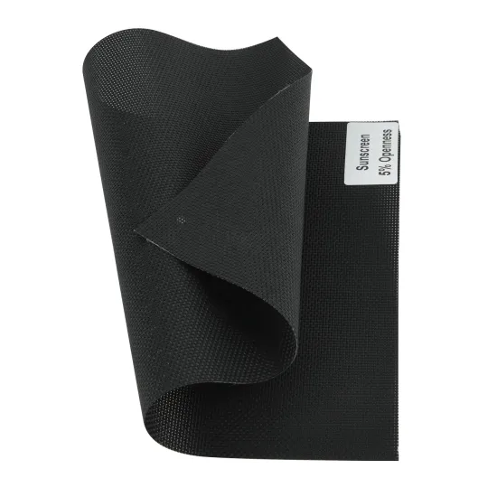 5% Black Sunscreen Mesh with 30% Polyester and 70% PVC - Roller Blind and Curtain Fabric