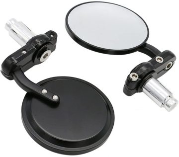 Universal Fit Black 3" Round 7/8" Handlebar End Rearview Convex Mirror