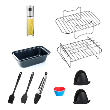 Comprehensive Diverse Mix Air Fryer Accessory Set: Combining Silicone and Stainless Steel Materials for Enhanced Cooking Experience