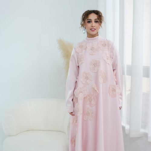 عبای مهره های سه بعدی گل برای زنان مسلمان