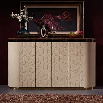 Luxury Marble Buffet Cabinet for Elegant Dining Room Furniture