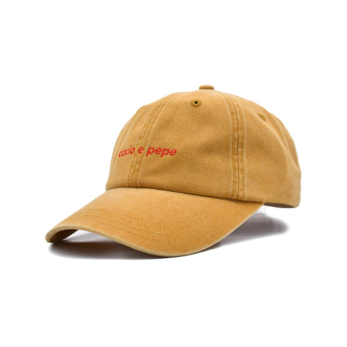 Custom Yellow Washed Cotton Dad Hat