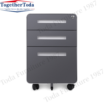 Three drawer removable metal cabinet metal base