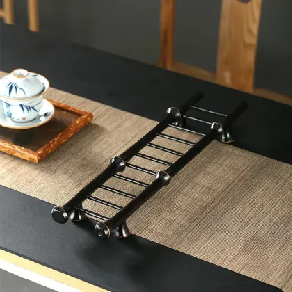 Handcrafted Bamboo Tea Set Storage Organizer for Traditional Tea Rooms