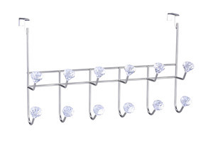 Over Door Hanging Rack with 6 Double Hooks