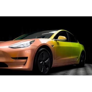 PET High Glossy Lemon Honey Car Color changing Vinyl