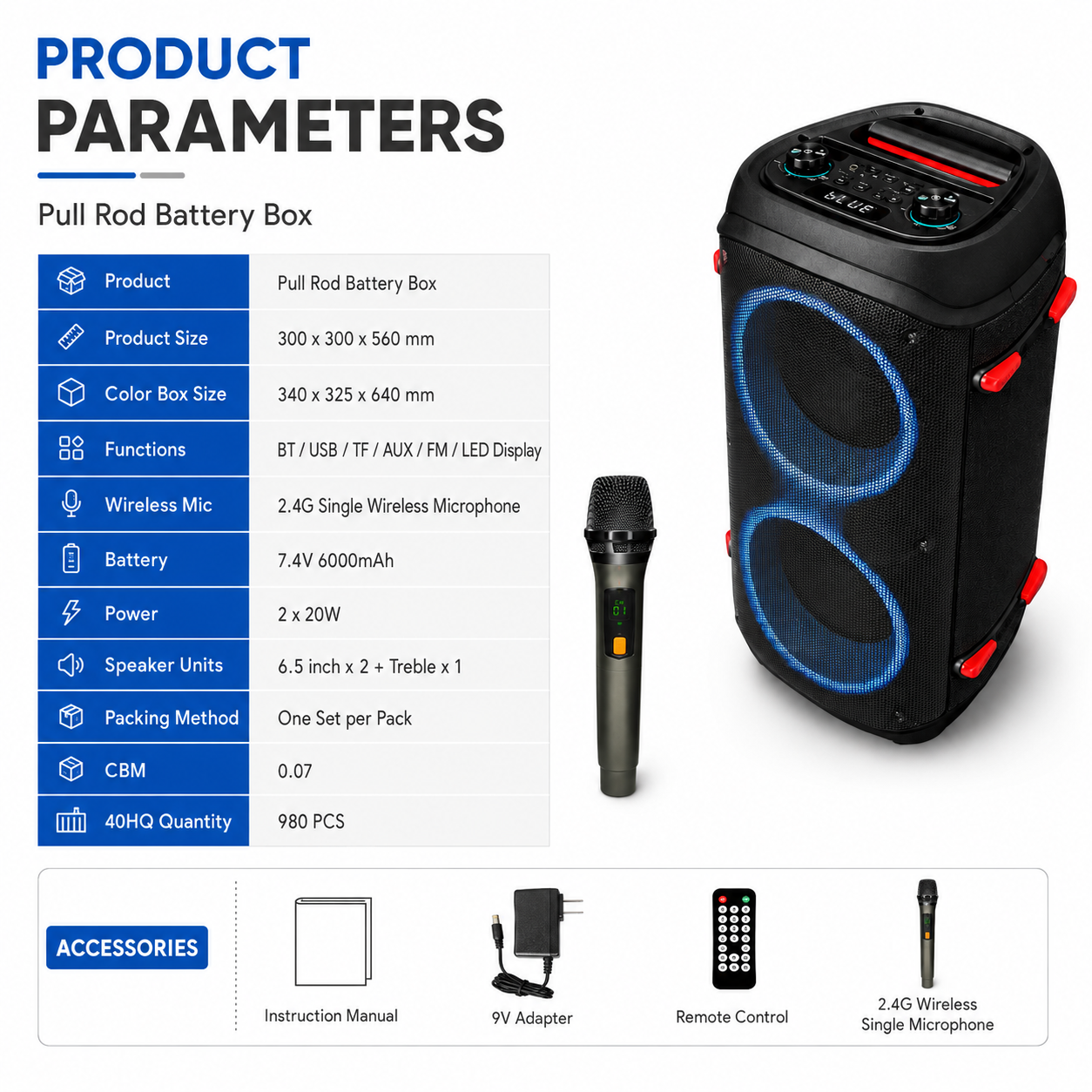 Rechargeable Trolley Party Speaker