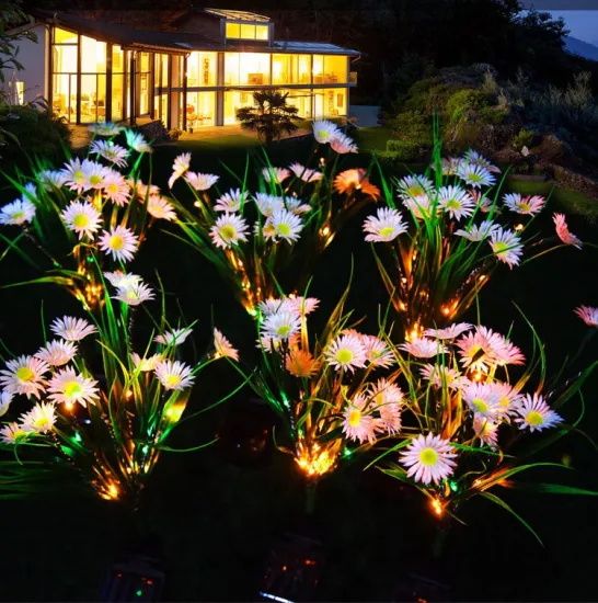 Outdoor Solar Chrysanthemum Lamp - Colorful Solar-Powered Landscape Light for Christmas