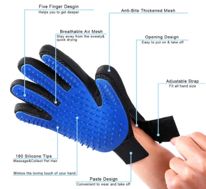 2 Gentle Pet Grooming Gloves