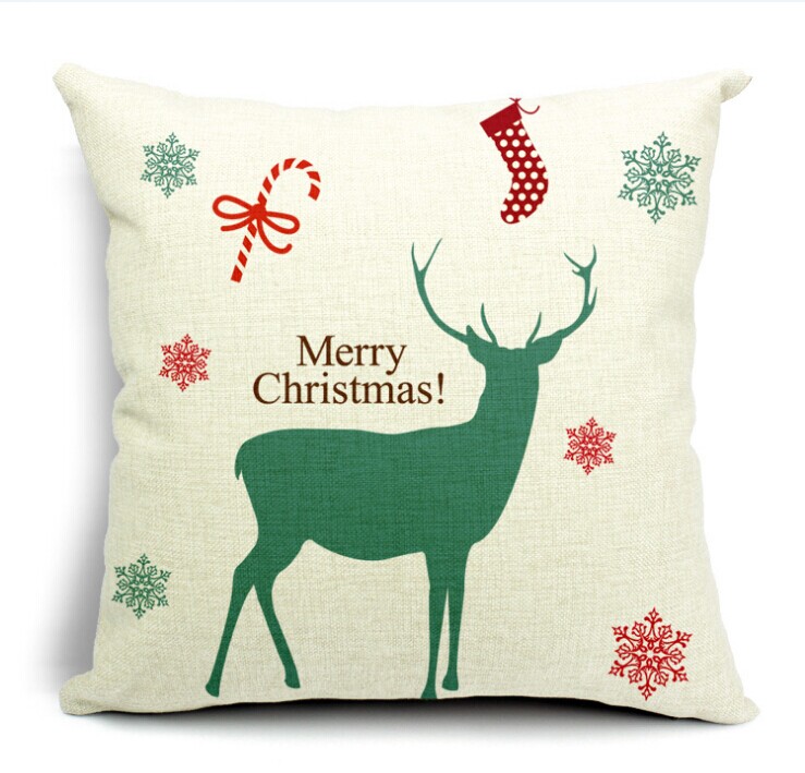 Christmas Deer Cushion Fashion Cotton Linen Pillow (SCL04-563)