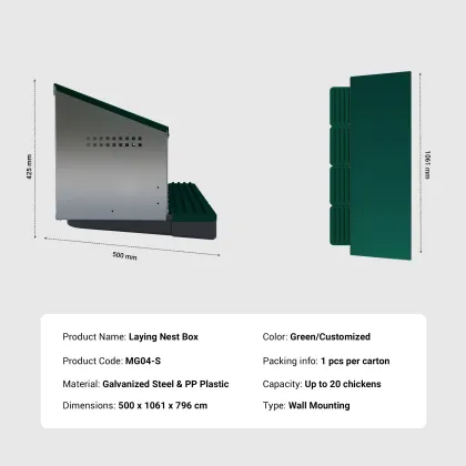 MG04-S Galvanized Steel Nest Box: Perfect for 20 Hens