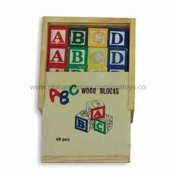 48-piece 2013 Best Seller Alphabet Block Set Toy, Measures 14.3 x 14.3 x 10.3cm, EN 71 Certified