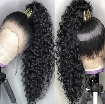 China suppliers wholesale frontal custom wigs 100% brazilian Virgin human hair 13x4" transparent lace water wave human hair wigs