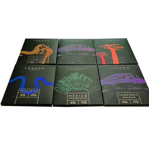 Luxury black color chocolate packaging folding card box