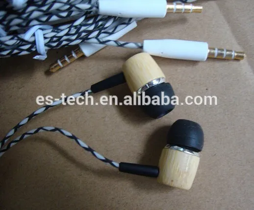 braided wire earphones, wood earphone for retailer