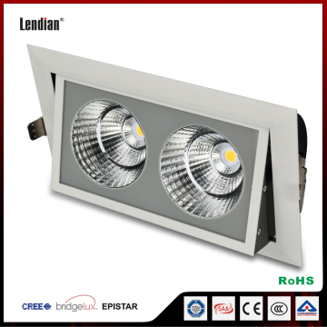 90 degree adjustable Aluminium body supermarket led grille light with two heads