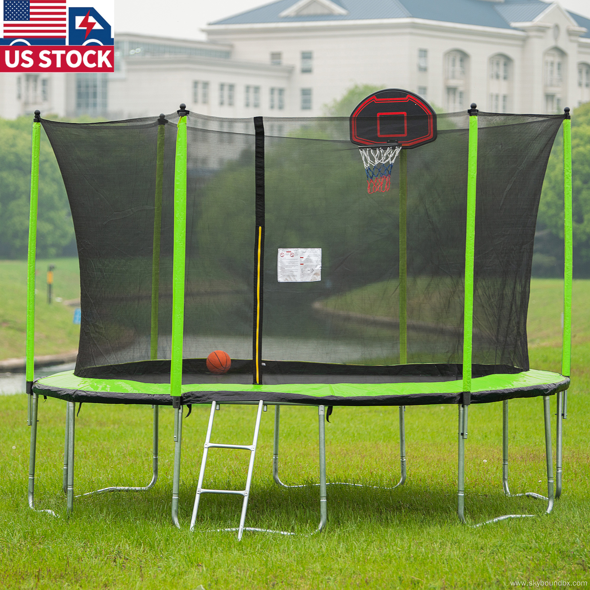 12ft Round Backyard Trampoline with enclosure