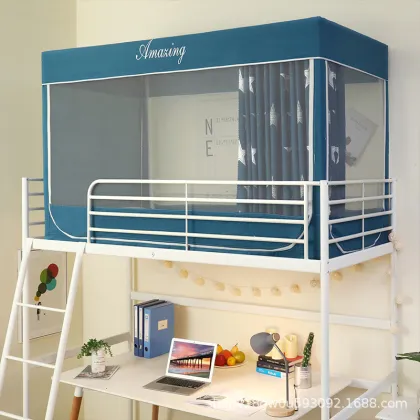 Student Upper and Lower Bed Curtain Mosquito Net Integrated Shading Dust-Proof Dormitory 3-Door Mosquito Net