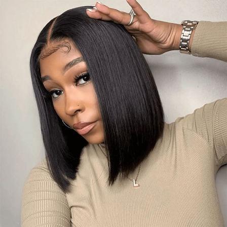 Short Highlight Straight Bob 10inch 13x4 HD Lace Front Glueless Wig
