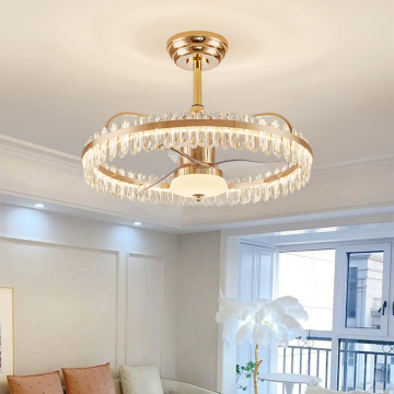 Modern Crystal Chandelier Fan for Hall and Restaurant