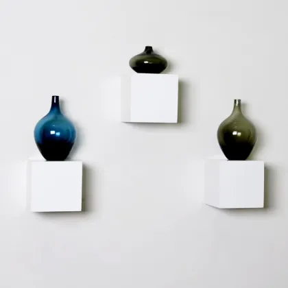 wall decoration block wood in white