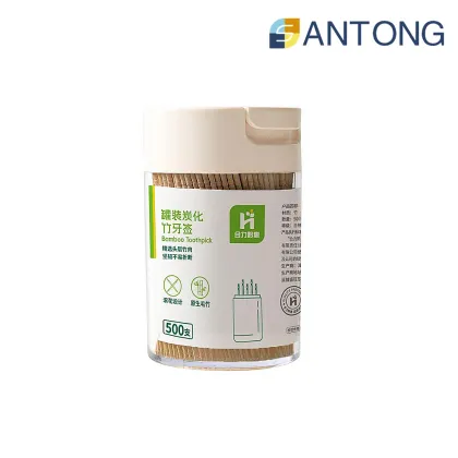 Carbonized Bamboo Toothpick Jar