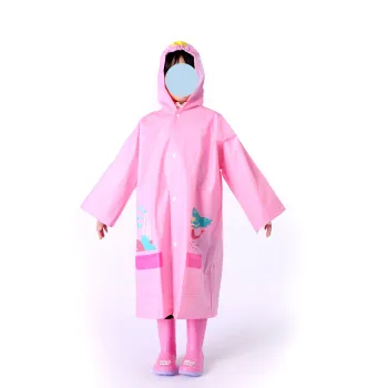 Cute Custom Logo Polyester PVC Kids Waterproof Reusable Poncho Raincoat