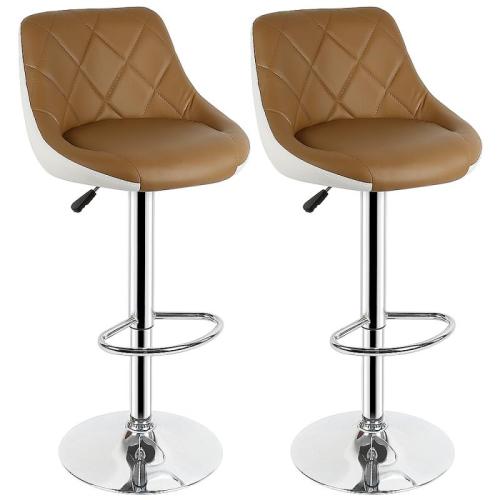 2Pcs/Set Bar Chair Leisure Leather Swivel Bar Stools Chairs Height Adjustable Pneumatic Pub Chair Home Office Kitchen Chair HWC