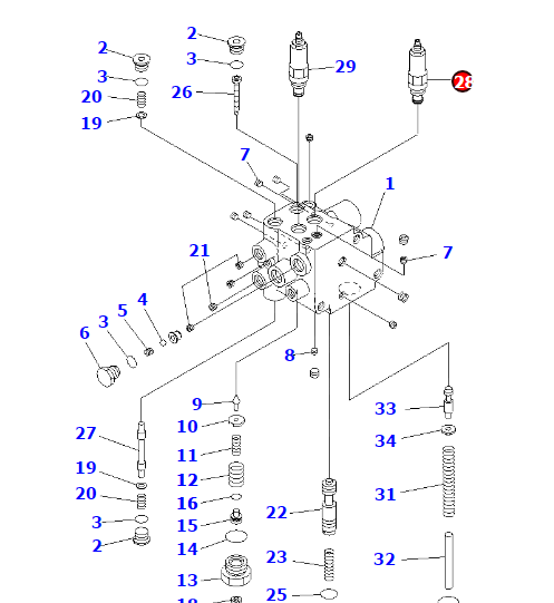 KOMATSU WA470-6 LOADER RELIEF VALVE 421-43-48640