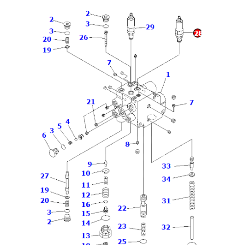 KOMATSU WA470-6 YÜKLEYİCİ TAHLİYE VANASI 421-43-48640