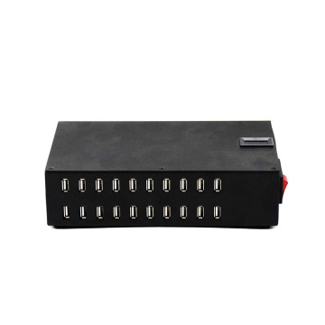 20 port USB smart charger 200W with display