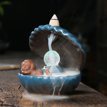 Mermaid LED Light Smoke Backflow Incense Burner