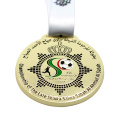 Medalhas de corrida de futebol de futebol gravado