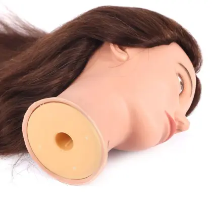 Natural human hair training mannequin head training perming hairdressing head beauty school manikin head