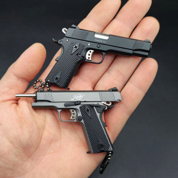 Manufacturer Metal Toy 1:3 Cute Pistol Handgun Keychain - Colt 1911 Upgraded Miniature Model Gun Keychain