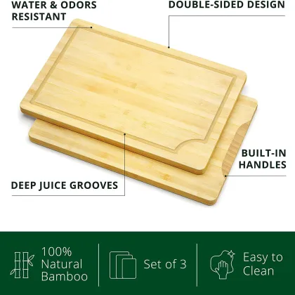 Bamboo Large 3pcs Maple End Grain Teak Bulk Sublimation Cutting Board set
