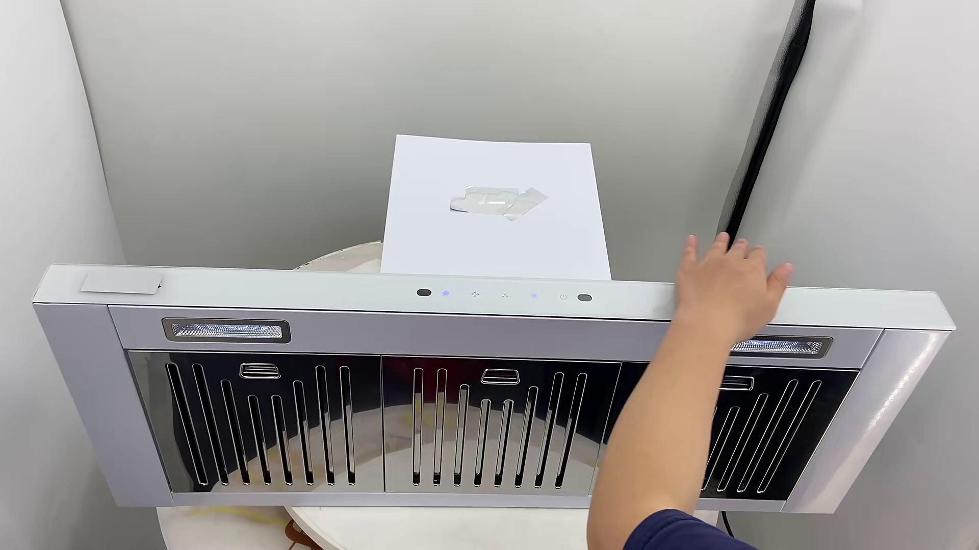 900mm Titanium Cold Plate Chimney Remote Control Auto Clean Kitchen Chimney Range Hood Extractor Hood