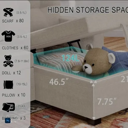 Modern Living Room Sofa with Comfortable Cushions