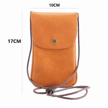 Universal Leather Phone Pouch with Shoulder Strap and Neck Wallet