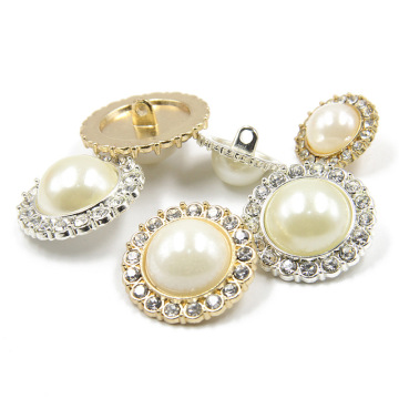 2022 Trendy Retro Round Metal Button Coat Accessories: Alloy, Rhinestones, Gold Shanks, and Pearls