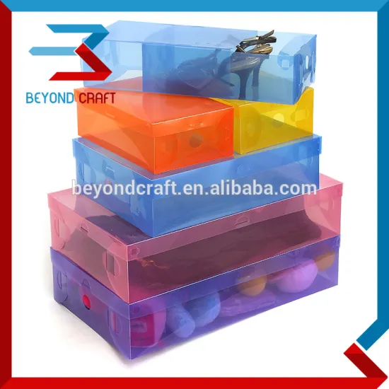 stackable clear shoe storage box plastic shoe box with drawer