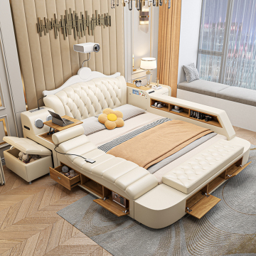 Tatami Multifunctional Smart Bed: Modern Leather Bed with Massage for Master Bedroom