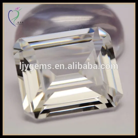 Transparent Emerald Cut Elegant Cubic Zirconia Stone CZ