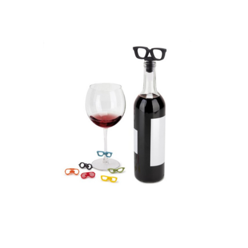 Vente en gros 7pcs lunettes bouchon bouchon de bouchon de bouteille de charme