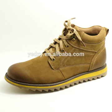fashionable and high quality men's genuine cow leather working safe boots made in china