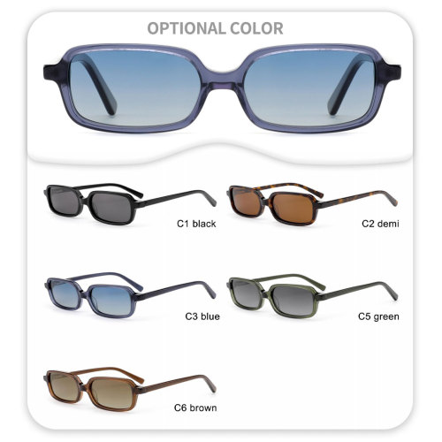 Retro Rectangle Acetate Sunglasses