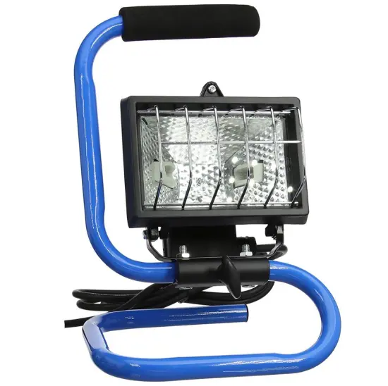 Portable Garage Security Lamp with Carry Handle: 120W Halogen Work Light